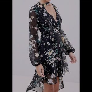 BERSHKA | Asymmetric Floral Floaty Dress